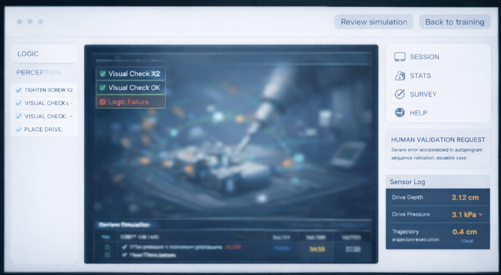 Logic review simulation screen